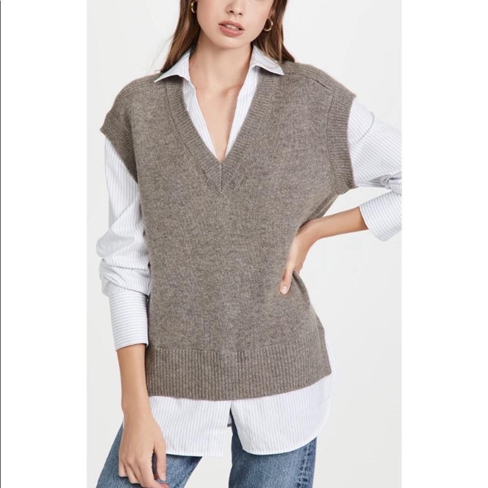 Brochu Walker Nye Cashmere/Wool Looker Layered Sweater Vest